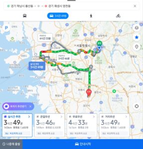 하남 송파 서초 인천 판교 동탄까지 이어진 2025년 12월 27일 대리운전 실제 운행 경로 지도