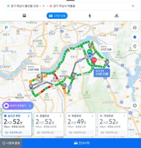 2025년 12월 26일 대리운전 실제 전체 운행 경로 지도 캡처 화면