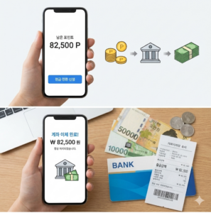 스마트폰으로 신용카드 포인트 잔액 조회하고 현금으로 계좌 이체받는 방법