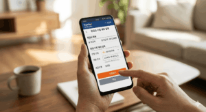 모바일 손택스 앱 환급금 신청 및 계좌 입력 화면